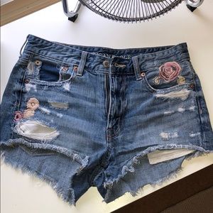 American eagle hi-rise festival shorts embroider